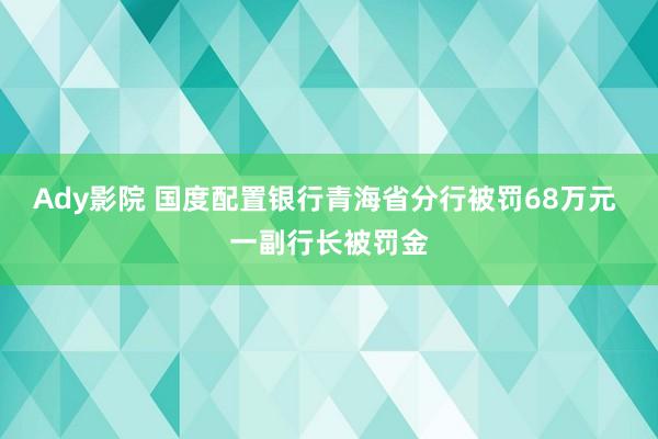 Ady影院 国度配置银行青海省分行被罚68万元 一副行长被罚金