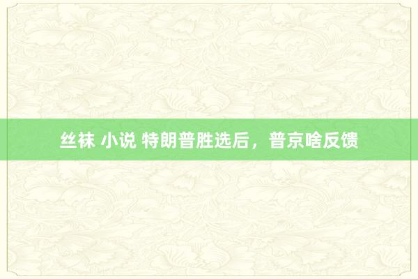 丝袜 小说 特朗普胜选后，普京啥反馈