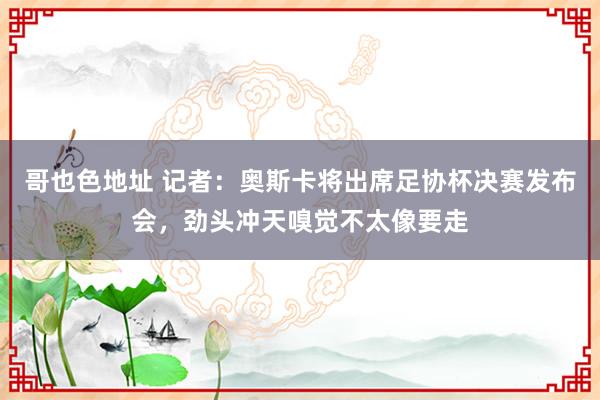 哥也色地址 记者：奥斯卡将出席足协杯决赛发布会，劲头冲天嗅觉不太像要走