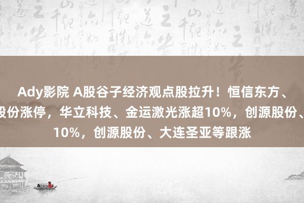 Ady影院 A股谷子经济观点股拉升！恒信东方、远大股份、洪兴股份涨停，华立科技、金运激光涨超10%，创源股份、大连圣亚等跟涨