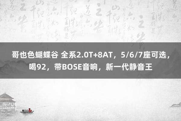 哥也色蝴蝶谷 全系2.0T+8AT，5/6/7座可选，喝92，带BOSE音响，新一代静音王