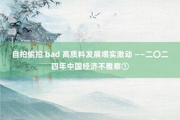 自拍偷拍 bad 高质料发展塌实激动 ——二〇二四年中国经济不雅察①