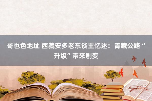 哥也色地址 西藏安多老东谈主忆述：青藏公路“升级”带来剧变