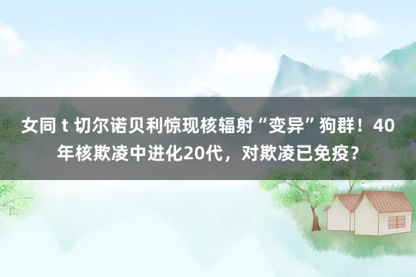 女同 t 切尔诺贝利惊现核辐射“变异”狗群！40年核欺凌中进化20代，对欺凌已免疫？