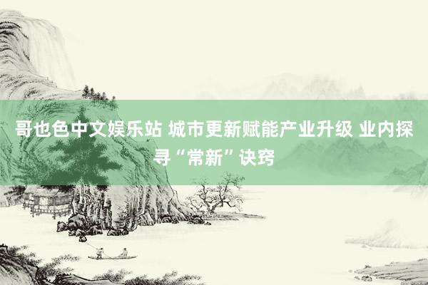 哥也色中文娱乐站 城市更新赋能产业升级 业内探寻“常新”诀窍