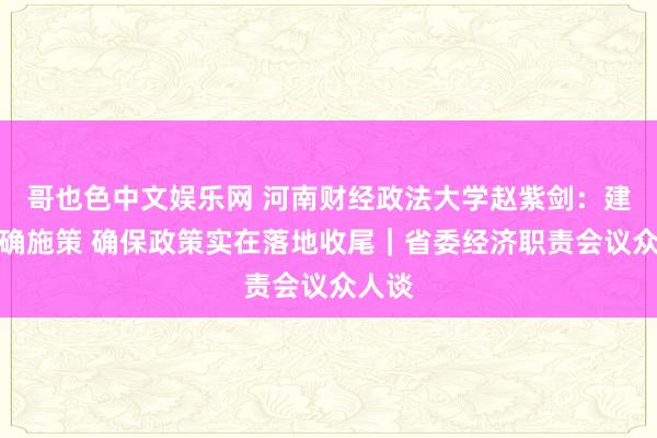 哥也色中文娱乐网 河南财经政法大学赵紫剑：建议精确施策 确保政策实在落地收尾｜省委经济职责会议众人谈