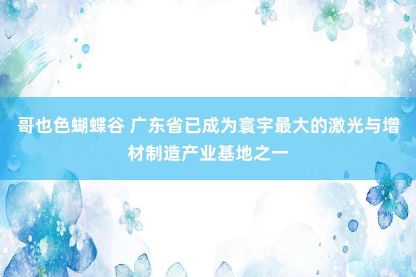 哥也色蝴蝶谷 广东省已成为寰宇最大的激光与增材制造产业基地之一