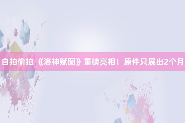 自拍偷拍 《洛神赋图》重磅亮相！原件只展出2个月