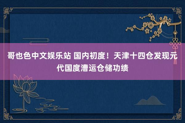 哥也色中文娱乐站 国内初度！天津十四仓发现元代国度漕运仓储功绩