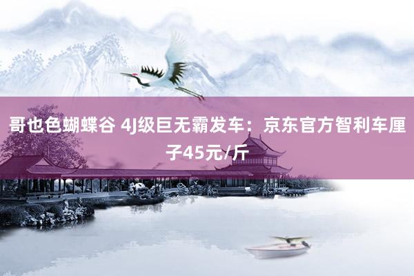 哥也色蝴蝶谷 4J级巨无霸发车：京东官方智利车厘子45元/斤