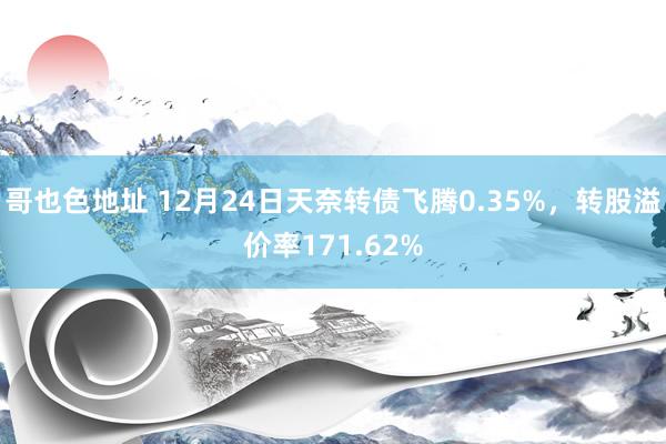 哥也色地址 12月24日天奈转债飞腾0.35%，转股溢价率171.62%