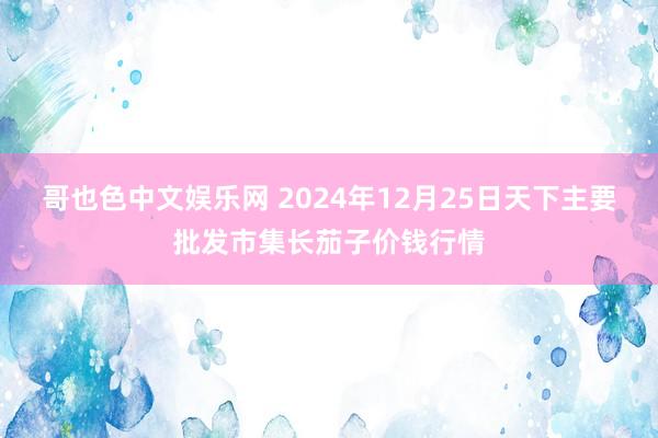 哥也色中文娱乐网 2024年12月25日天下主要批发市集长茄子价钱行情