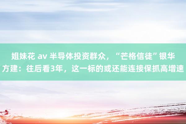 姐妹花 av 半导体投资群众，“芒格信徒”银华方建：往后看3年，这一标的或还能连接保抓高增速