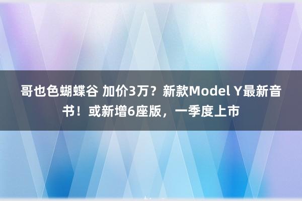 哥也色蝴蝶谷 加价3万？新款Model Y最新音书！或新增6座版，一季度上市