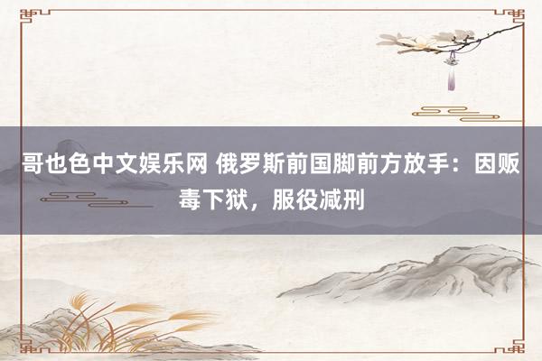 哥也色中文娱乐网 俄罗斯前国脚前方放手：因贩毒下狱，服役减刑