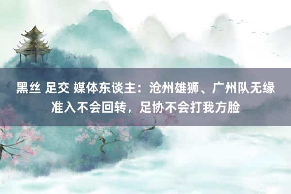 黑丝 足交 媒体东谈主：沧州雄狮、广州队无缘准入不会回转，足协不会打我方脸