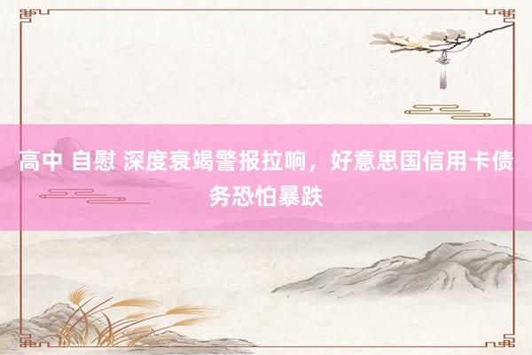 高中 自慰 深度衰竭警报拉响，好意思国信用卡债务恐怕暴跌