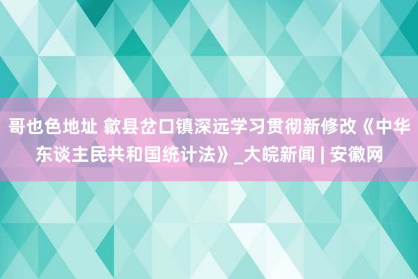 哥也色地址 歙县岔口镇深远学习贯彻新修改《中华东谈主民共和国统计法》_大皖新闻 | 安徽网
