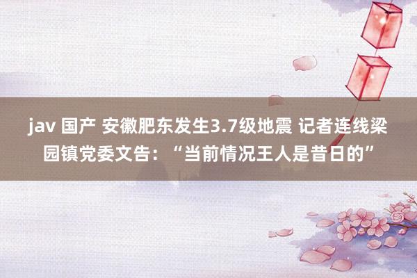 jav 国产 安徽肥东发生3.7级地震 记者连线梁园镇党委文告：“当前情况王人是昔日的”