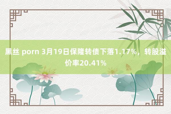 黑丝 porn 3月19日保隆转债下落1.17%，转股溢价率20.41%