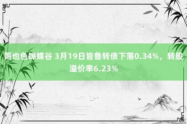哥也色蝴蝶谷 3月19日皆鲁转债下落0.34%，转股溢价率6.23%