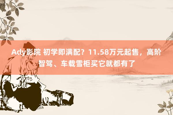 Ady影院 初学即满配？11.58万元起售，高阶智驾、车载雪柜买它就都有了