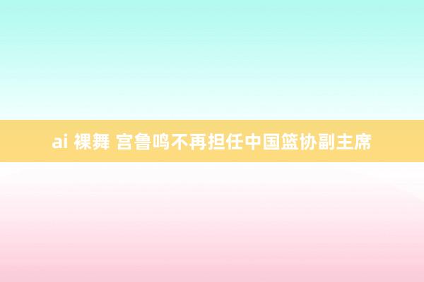 ai 裸舞 宫鲁鸣不再担任中国篮协副主席