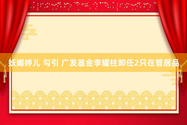 妖媚婷儿 勾引 广发基金李耀柱卸任2只在管居品