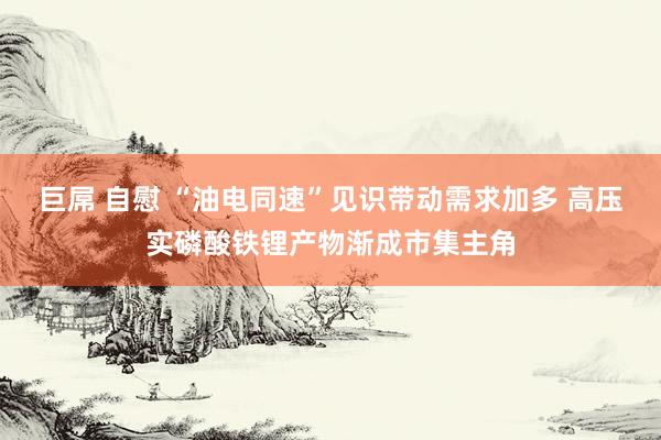 巨屌 自慰 “油电同速”见识带动需求加多 高压实磷酸铁锂产物渐成市集主角