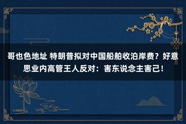 哥也色地址 特朗普拟对中国船舶收泊岸费？好意思业内高管王人反对：害东说念主害己！