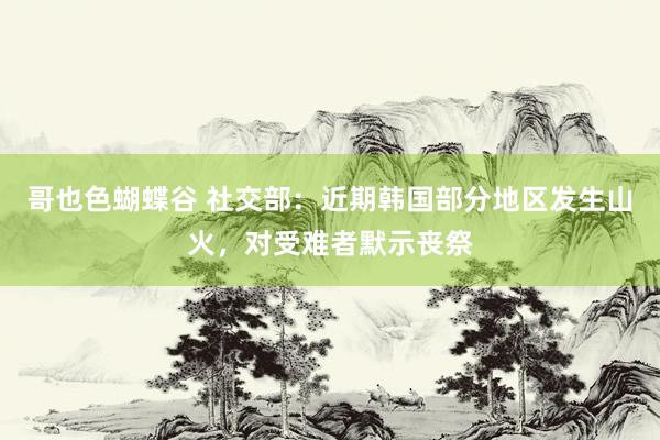 哥也色蝴蝶谷 社交部：近期韩国部分地区发生山火，对受难者默示丧祭