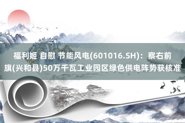 福利姬 自慰 节能风电(601016.SH)：察右前旗(兴和县)50万千瓦工业园区绿色供电阵势获核准