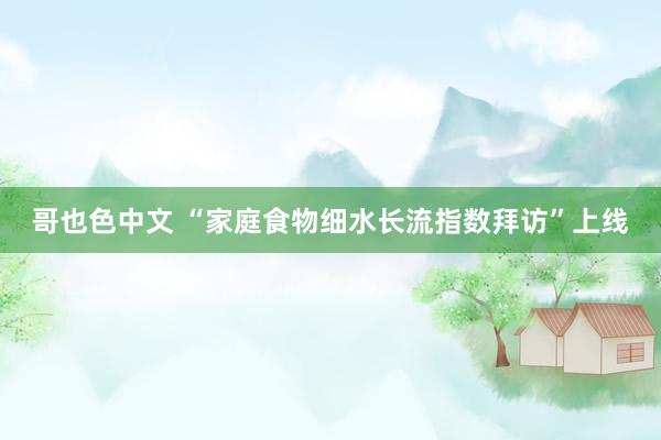 哥也色中文 “家庭食物细水长流指数拜访”上线