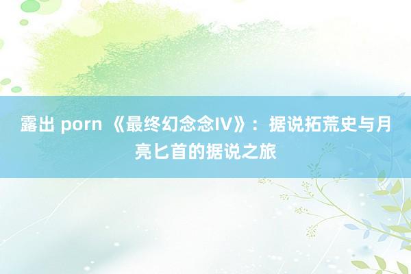 露出 porn 《最终幻念念IV》：据说拓荒史与月亮匕首的据说之旅