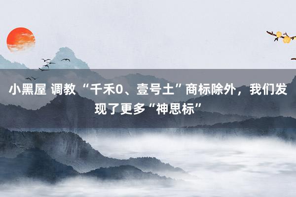 小黑屋 调教 “千禾0、壹号土”商标除外，我们发现了更多“神思标”