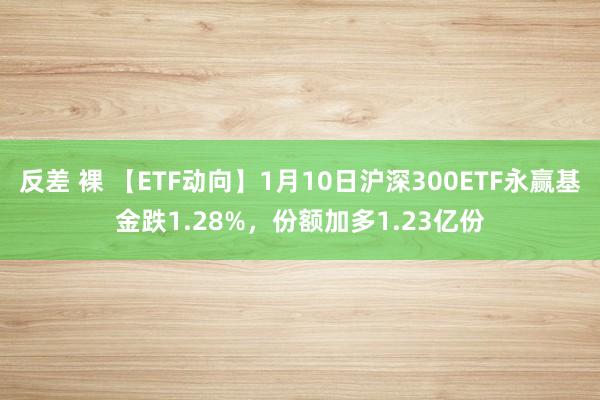 反差 裸 【ETF动向】1月10日沪深300ETF永赢基金跌1.28%，份额加多1.23亿份