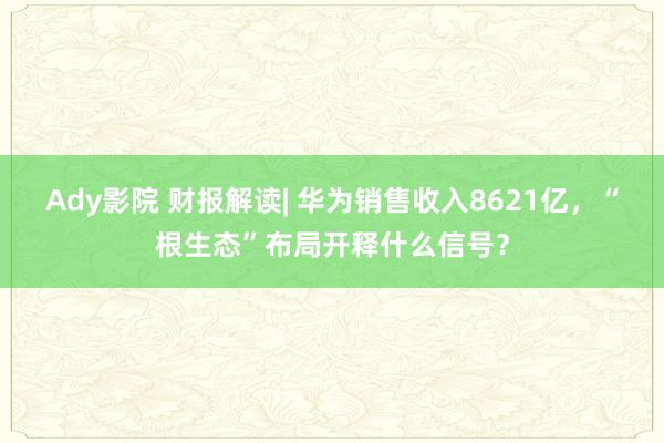 Ady影院 财报解读| 华为销售收入8621亿，“根生态”布局开释什么信号？