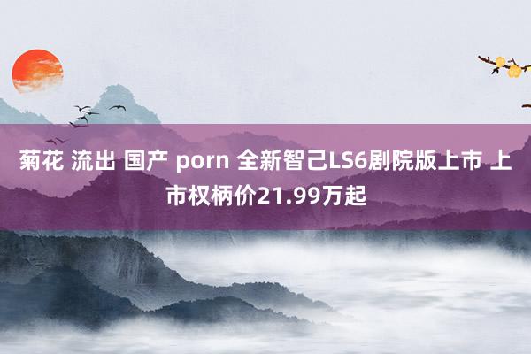 菊花 流出 国产 porn 全新智己LS6剧院版上市 上市权柄价21.99万起
