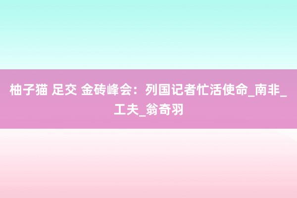 柚子猫 足交 金砖峰会：列国记者忙活使命_南非_工夫_翁奇羽