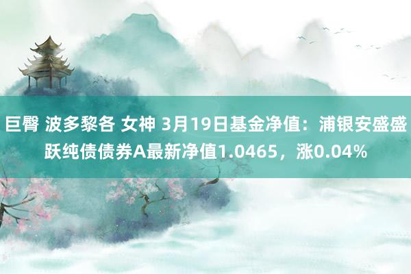 巨臀 波多黎各 女神 3月19日基金净值：浦银安盛盛跃纯债债券A最新净值1.0465，涨0.04%