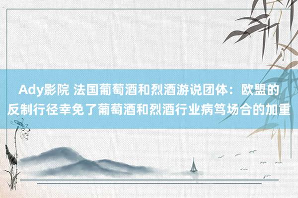 Ady影院 法国葡萄酒和烈酒游说团体：欧盟的反制行径幸免了葡萄酒和烈酒行业病笃场合的加重