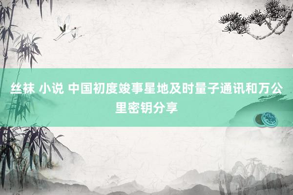 丝袜 小说 中国初度竣事星地及时量子通讯和万公里密钥分享