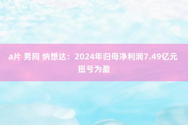 a片 男同 纳想达：2024年归母净利润7.49亿元 扭亏为盈