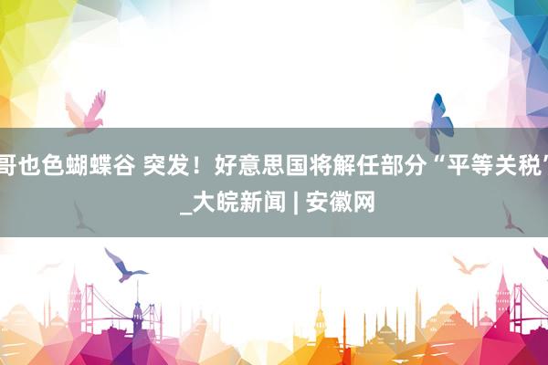 哥也色蝴蝶谷 突发！好意思国将解任部分“平等关税” _大皖新闻 | 安徽网