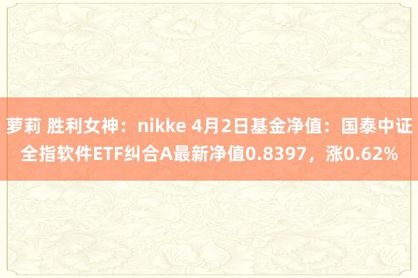 萝莉 胜利女神：nikke 4月2日基金净值：国泰中证全指软件ETF纠合A最新净值0.8397，涨0.62%