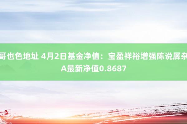 哥也色地址 4月2日基金净值：宝盈祥裕增强陈说羼杂A最新净值0.8687