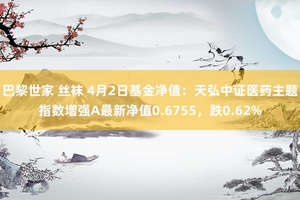 巴黎世家 丝袜 4月2日基金净值：天弘中证医药主题指数增强A最新净值0.6755，跌0.62%