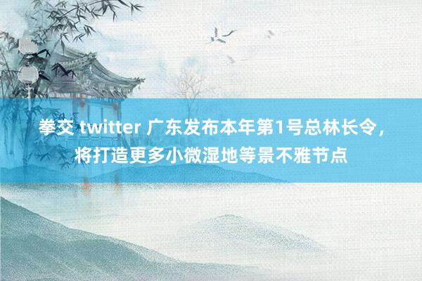 拳交 twitter 广东发布本年第1号总林长令，将打造更多小微湿地等景不雅节点