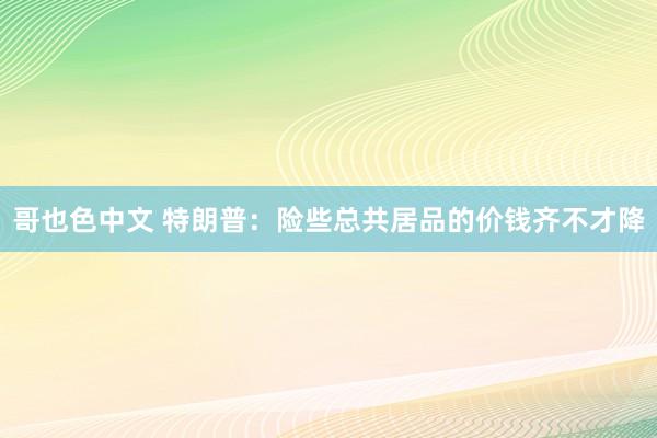哥也色中文 特朗普：险些总共居品的价钱齐不才降