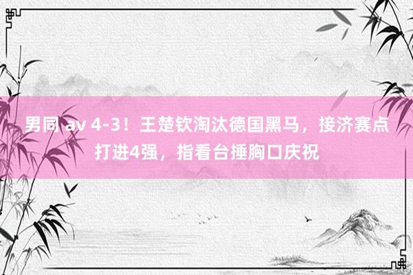 男同 av 4-3！王楚钦淘汰德国黑马，接济赛点打进4强，指看台捶胸口庆祝